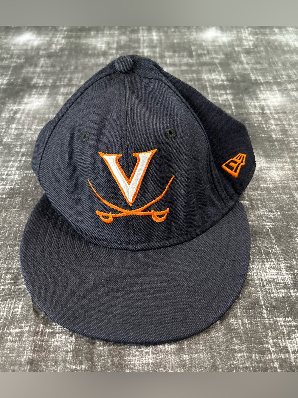 Virginia Cavaliers UVA 59Fifty Cap Blue New Era Fitted 7 1/8 100%Wool Hat 'Hoos'